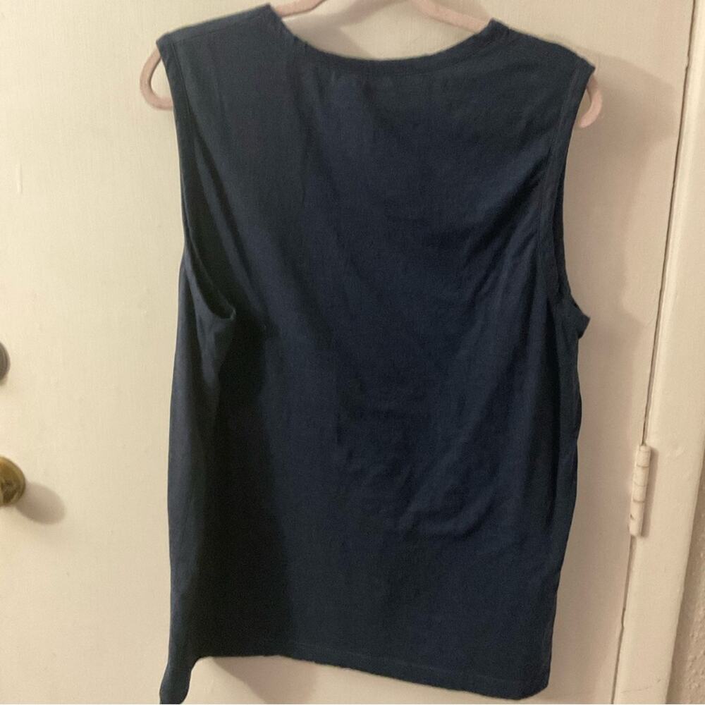 True Religion Blue/White Sleeveless Muscle T-Shirt XL Casual Preppy Classic Tank - Picture 2 of 6